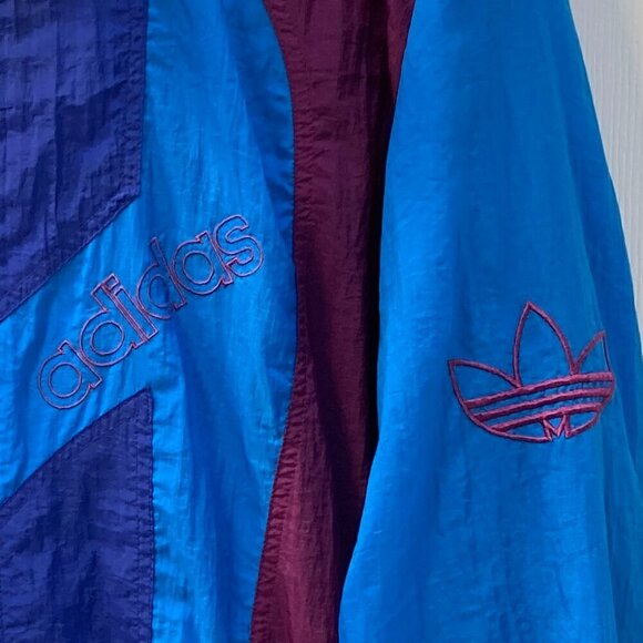 Vintage 90s Adidas Windbreaker Full Zip Trefoil Track Jacket Size Large - Picture 3 of 10
